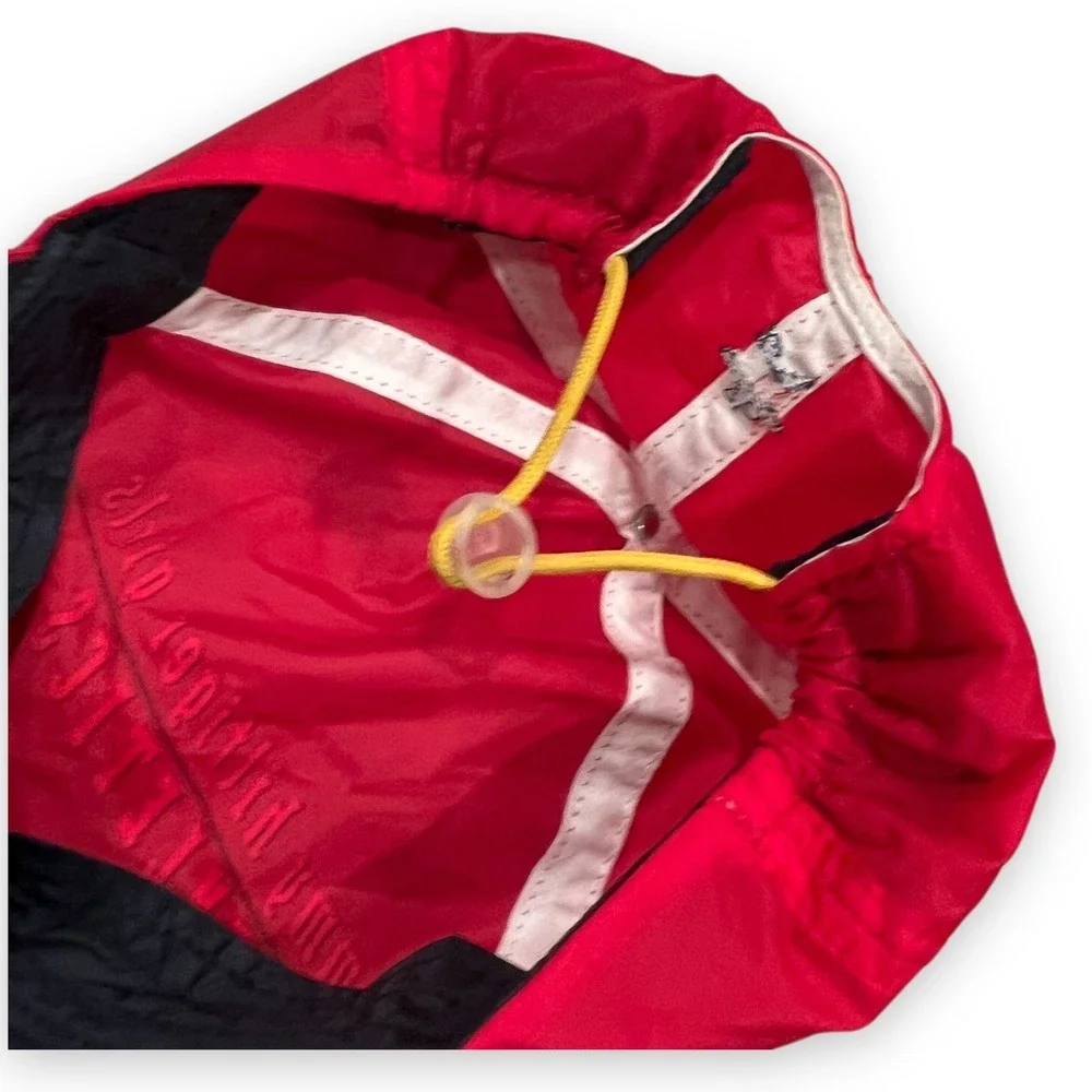 VTG Tommy Hilfiger Girls Athletics Nylon Hat‎ Cap Red Cinch Y2K Adjustable 90s